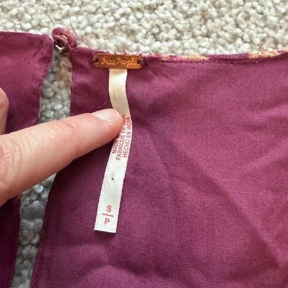 Free People Keep You Mine Dress Womens S Purple Floral Boho Cottagecore Romantic - Picture 4 of 7